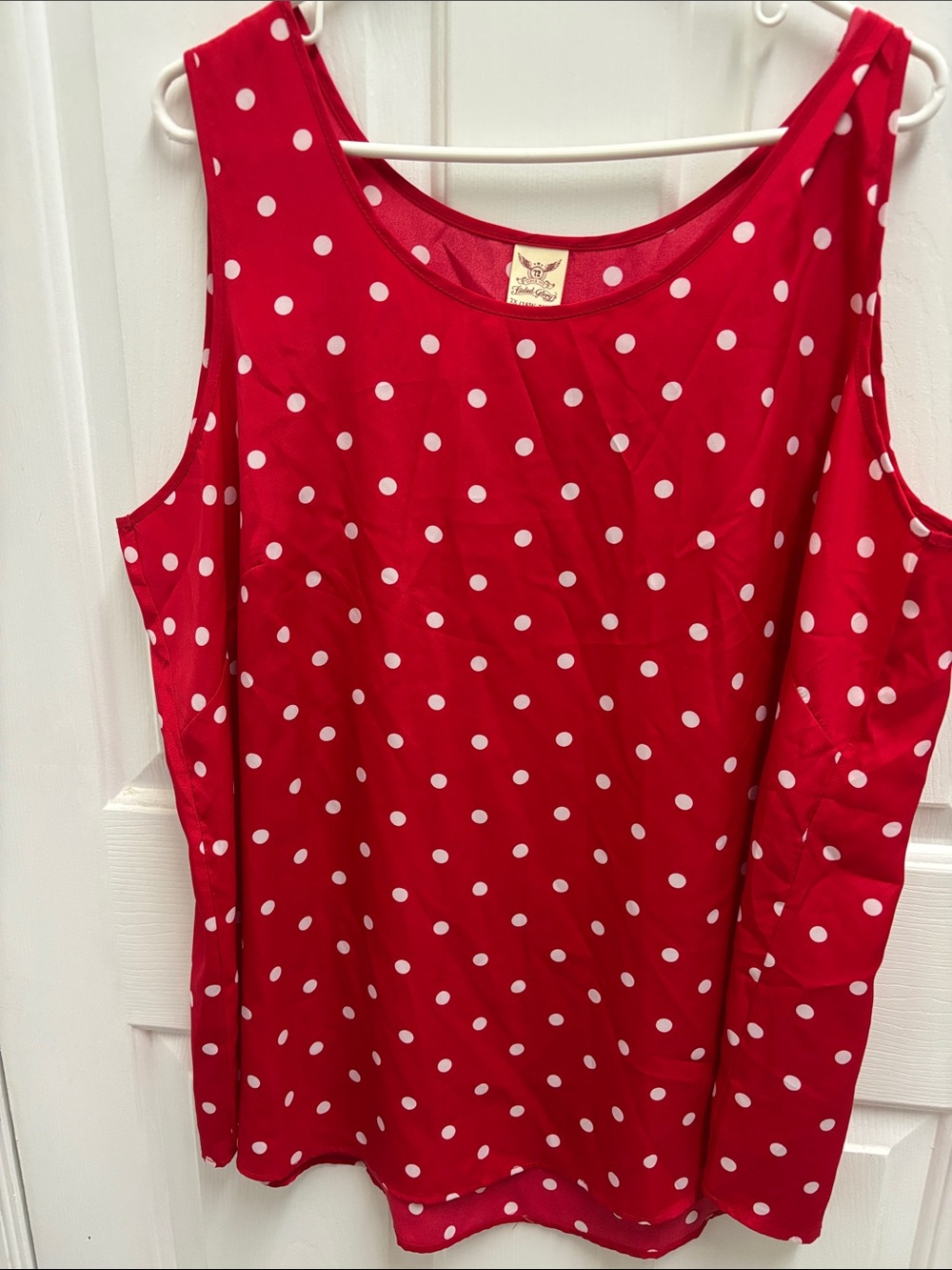 Faded Glory Red Polka Dot Sleeveless Tank Top